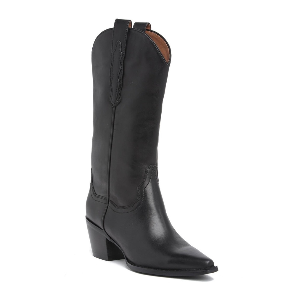 Jeffrey Campbell Black Floured Western Cowboy Boots